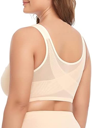 Mulheres de 18 horas Fechamento frontal Everyday Bra Wirefree Back Suporte Postura Cobertura completa Bras Lace Bralette