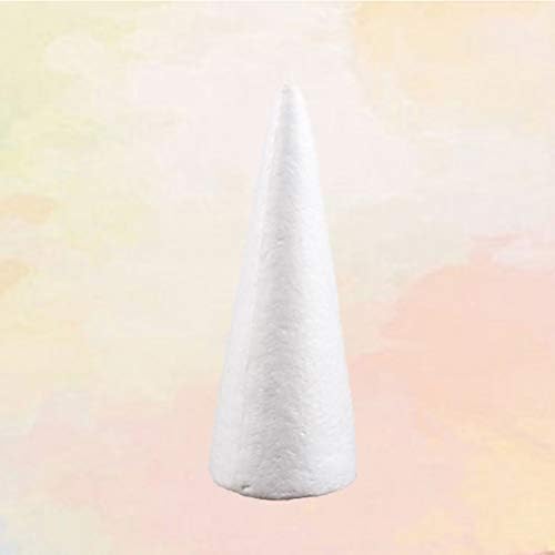 AMOSFUN Decoração de casa de 30 cm Cone de espuma artesanal Branco Cones de poliestireno Formas de espuma Para projeto de