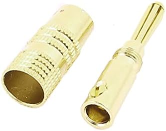 X-Dree Copper HiFi Amplificador Banana Jack para Tom de Gold de Cabo de Audio de 4 mm DIA (Amplificador de Alta Fidelidad de Cobre Banana Jack para Tono de Oro de Cable de Audio de 4 mm de Diámetro