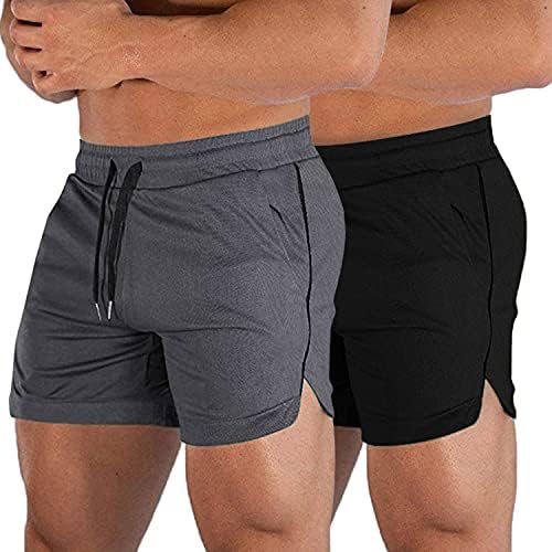 Everworth Men's Athletic Shorts Gym Gym Treino curto shorts casuais que executam bodybuilding de 5 polegadas de shorts
