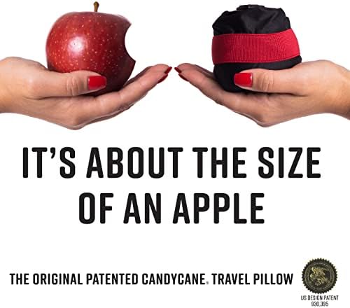 Candy Cane Travel Pillow 2.0 Suporte de pescoço e queixo, design Uniqe, para aviões, carro e casa, inflável com válvula de ar avançada, bolsa de transporte, lavagem à mão