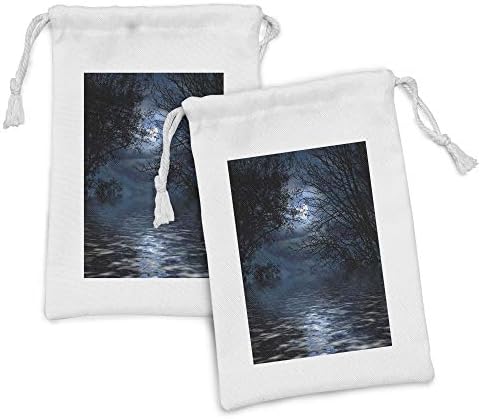 Conjunto de bolsas de tecido de céu noturno lunarable de 2, com cerimônia de feitiço de bruxaria, florestas da floresta