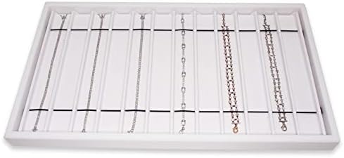 Bandeja plástica branca com compartimentos brancos de 12 barras com compartimentos de 12 barras de madeira de madeira de madeira para armazenamento de jóias, organização, mercadoria, exibição