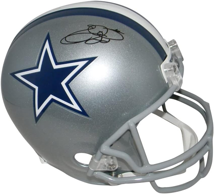 Emmitt Smith Dallas Cowboys assinou autógrafos de capacete em tamanho real.