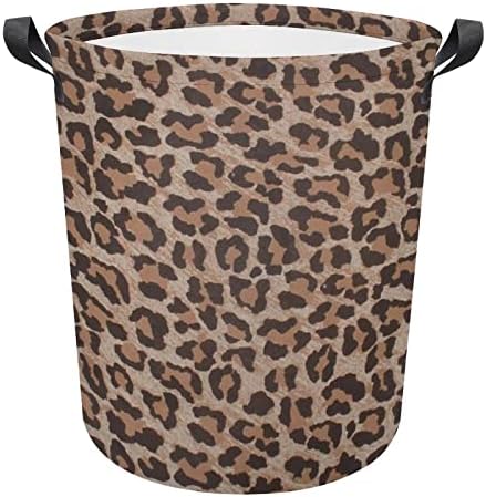 Lavanderia cesto de leopardo cenário cesto de lavanderia com alças cesto dobrável Saco de armazenamento de roupas sujas para