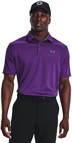Under Armour Men's Tech Golf Polo, Galaxy Purple / / Pitch Grey, 4x-grande altura