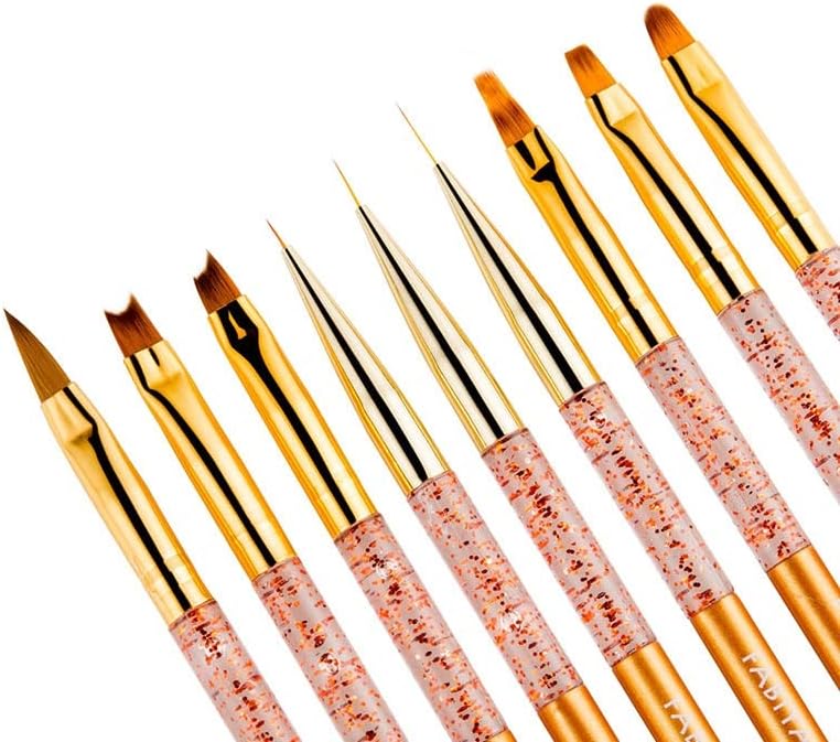 Walnuta Extension Pen Liner Liner Unh Nail Art Brushes Desenho de Desenho Gradiente Escultura de Manicure Ferramentas de Manicure