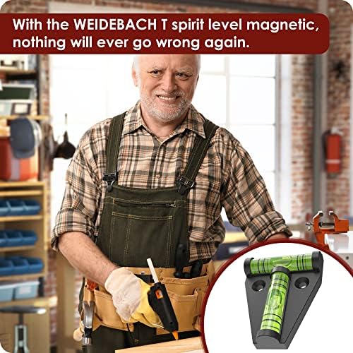 Weidebach® 2x Nível de espírito resistente preto pequeno, nível de espírito magnético, pequeno nível inquebrável, camping