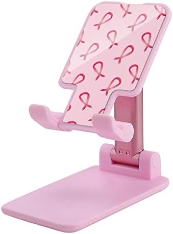 Fitas de fitas de mama do câncer de mama Pink Stand ajustável para comprimidos portáteis dobráveis ​​para o escritório de viagens de