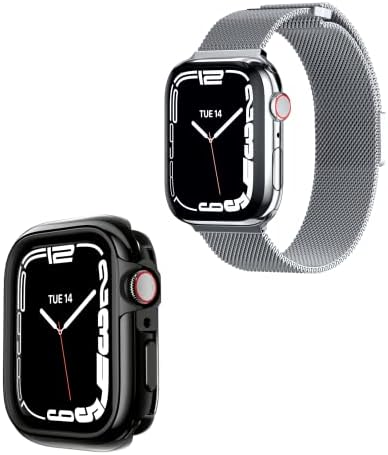 Odyssey Polished Aircraft Aluminium Apple Watch Case com malha premium aço inoxidável Apple Watch Loop Milanês, para Apple