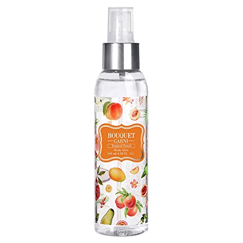 Bouquet Garni Body Body Mist Tropical Peach - Vitamina E duradoura Hidratante profunda Spray corporal para mulheres