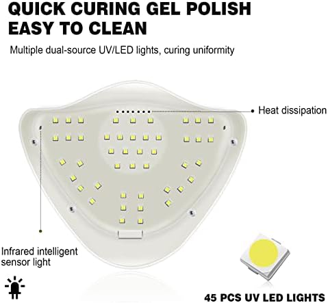 Lâmpada de unha LED de 150w UV, esmalte de unhas de unhas profissionais Luz de cura rápida com sensor automático de ajuste