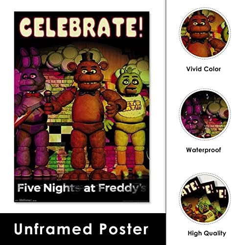 Boln Poster imprime decoração de parede cinco noites de pôsteres na lona de Freddy's Canvas Pôster Quarto da sala Decoração de