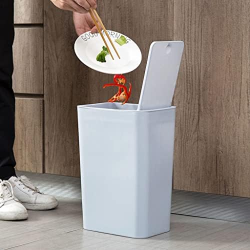 Lata de lixo hjrd, lixo de classificação do tipo imprensa lixo de papel de cozinha de cozinha doméstica quarto banheiro banheiro banheiro com tampa/8 polegadas