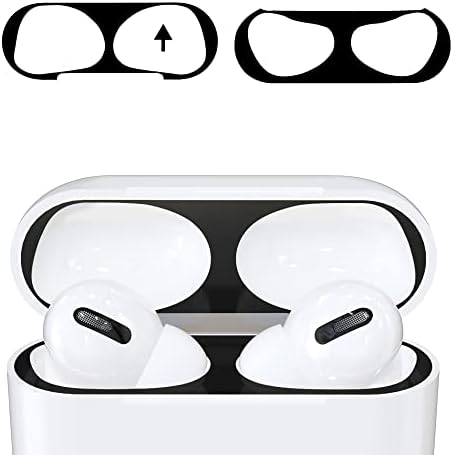 Conjunto Kwmobile de 2 guardas de poeira compatíveis com Apple AirPods 3 - adesivos de proteção contra poeira - preto