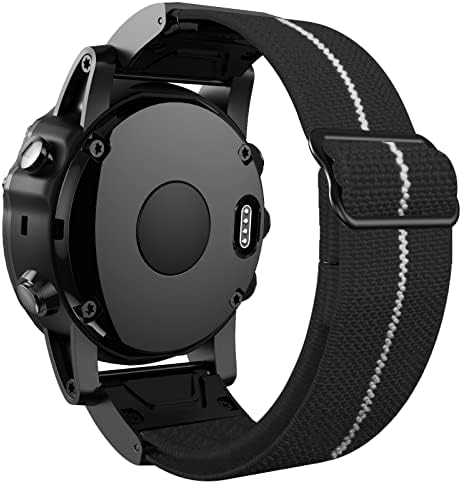 DJDLFA 26mm Liberação rápida Nylon Loop Elastic Watch Band Strap para Garmin Fenix ​​6x 6 Pro Fenix ​​5x 5 Plus 3HR Tactix Delta