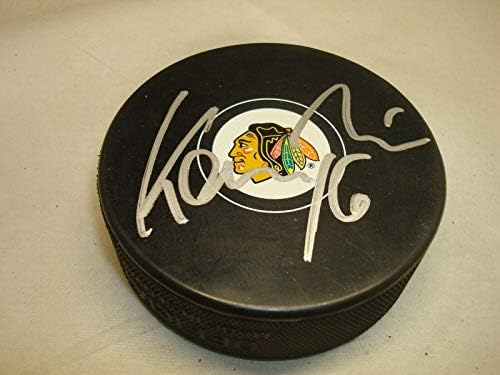 Michael Kempny assinou o Chicago Blackhawks Hockey Puck autografado 1A - Pucks autografados da NHL