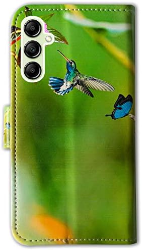 Bcov Galaxy A14 5G Case, Hummingbird Pink Flip Phone Caixa de capa de capa de capa com caça -caça -caça -níqueis para o Samsung Galaxy A14 5G