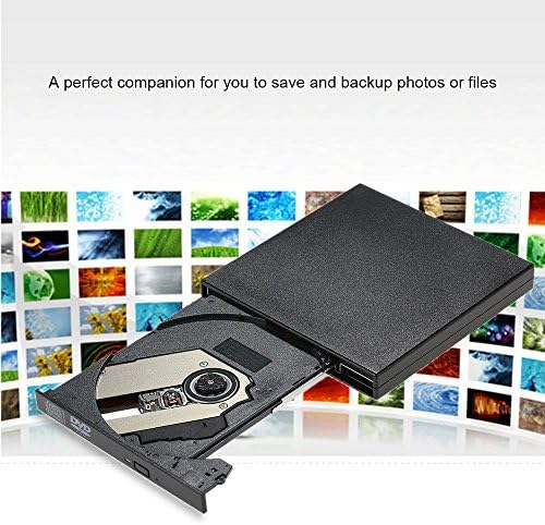 ERYUE USB 2.0 portátil Slim Externo DVD-RW/CD-RW Disc Disc Disc Drive Reader Writer Player com o combo CD-RW Burner