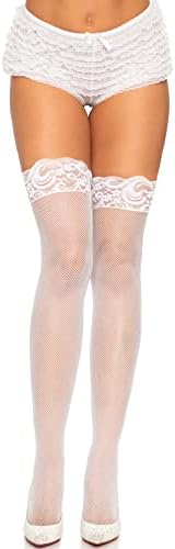 LEG AVENUE FENHORES STAY UP LACE TOP MICRO NET TIPA HIGHS