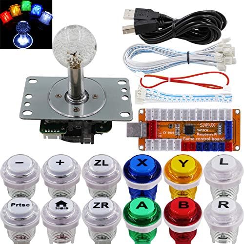 SJ@JX Game LED LED LED LAMP LAMP CODEIRA USB Gamepad Cherry MX Microswitch Button Light 4-8way LED Joystick para Nintendo Switch