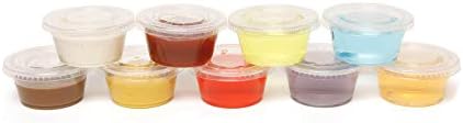 3 oz Viovia degustando xícaras de copos de porção de plástico descartáveis ​​com tampas perfeitas para qualquer ocasião! - Disponível em conjuntos de copos de 30 ou 120 porções!