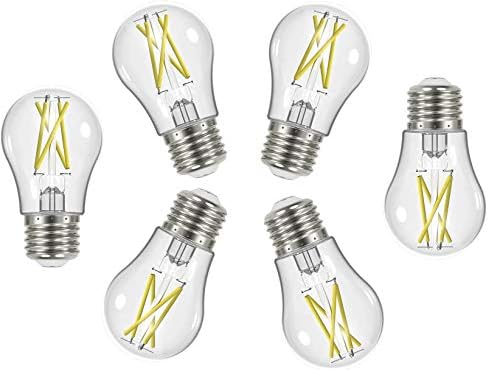 Satco vintage Edison Dimmable LED Filament Bulbs, S12406, lúmens altos, 8,2 watts, A15; Claro; Base média; 3000K; 90 CRI;