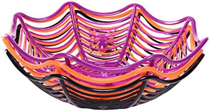 Halloween Candy Candy Bowl ， Halloween Serviço de pratos Plástico Halloween Spider Spider Web para truques de Halloween