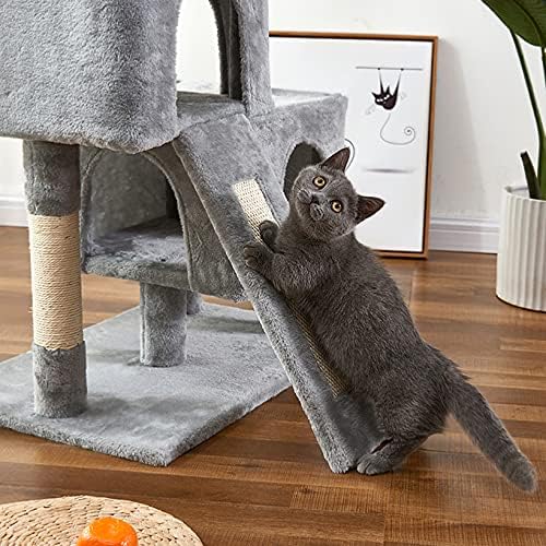 Torre de gato da árvore de gatos, 34,4 polegadas de gato com tábua de arranhão, 2 condomínios de luxo, espaço pequeno de árvore