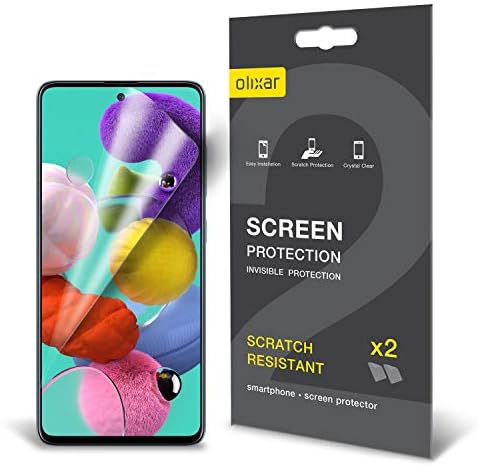 OLIXAR SLEAT Protector para Samsung Galaxy A51, Film - Proteção confiável, suporta recursos de dispositivo - Guia de instalação de