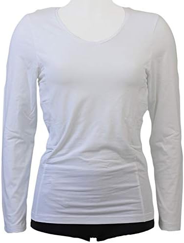 Anpans camiseta de manga longa branca para mulheres com bolsos para bomba de insulina