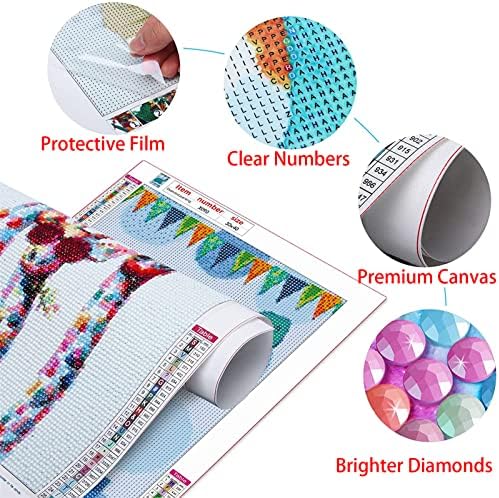 Kits de pintura de diamante para adultos, jujellisfish diamante arte infantil tinta 5d para iniciantes por números, diamante