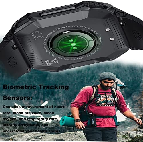 Guiqu Smart Watch, IP68 IP68 à prova d'água [GPS 45mm] 1,85 HD LCD Touch Screen, relógio inteligente com o monitor do sono da pressão arterial, atenda/atenda/faça uma chamada, relógio esportivo para Android e iOS