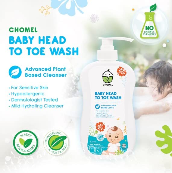 Chomel Baby Cabeça aos pés Wash 500ml - Nosso pH balanceado e sabonete a lavagem da cabeça para os pés ajuda a limpar sem secagem.