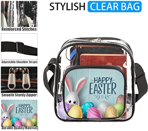 Clear Bag Stadium Aprovado os ovos de coelhinho da Páscoa Clear Crossbody Messenger Bag transparente bolsa de concerto clara com