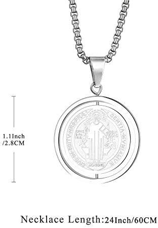Yonhon St Benedict Medal Colar Bracelet Bracelet Exorcism Catholic Gift for Men