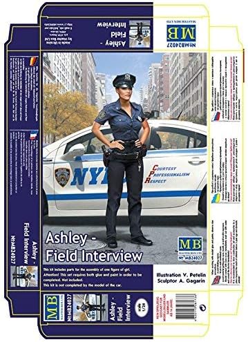 Kit de construção de modelos de plástico masterbox série Dangerous Curves, Ashley - entrevista de campo Police Woman 1/24 Master Box 24027