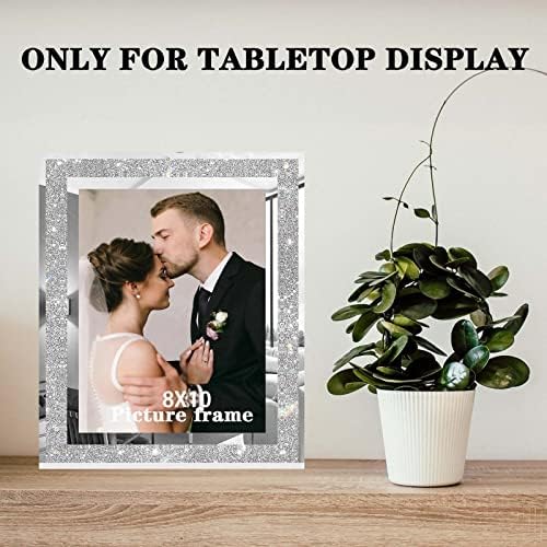 DGWYZCGY 8X10 Frame conjunto de 2, moldura de foto de vidro glitter, 8 por 10 polegadas Family Wedding Picture Frame para