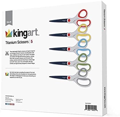 Kingart Titanium Scissor Set, conjunto de 5, variado