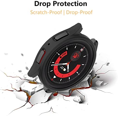 Casos de 2 pacote Homtern compatíveis com Samsung Galaxy Watch 5 Pro 45mm, capa dura de capa de protetor à prova de choques