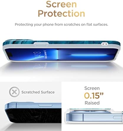GVIEWIN para iPhone 13 Pro Case 6,1 polegadas, [10ft Proteção de gota de grau militar] Caso de telefone de mármore capa de