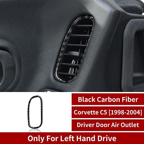 Carbon Fiber Car Driver Door Air Outlet Sticker Tampa de acabamento de decalques para Chevrolet Corvette C5 1998 1999 2000 2001 2002