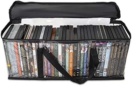 Besti Home DVD Bags de armazenamento detém 80 filmes ou videogames totais, Blu-ray, | Caso de viagem conveniente para mídia | Empilhável,