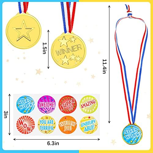 Medalhas de medalhas de medalhas Gold Gold Kids Plastic Award Medalhas de Medalhas Esportes Recompensa Medalhas Motivacionais Com Fita