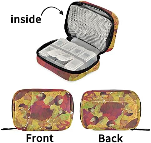 Folhas Caixa de organizador de comprimidos da caixa de comprimidos com zíper, portátil, case de medicamento para peixes de peixe por portátil para camping de hotéis de viagem semanal