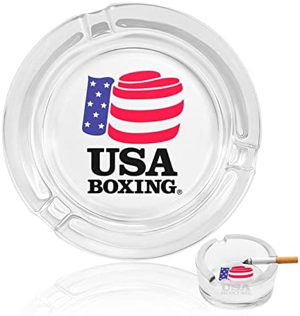 USA Boxing Glass Ashtray Cigaretas Cascas de Cinzas Caso de Bandejas de Cinza para Decoração Interior do Escritório em casa