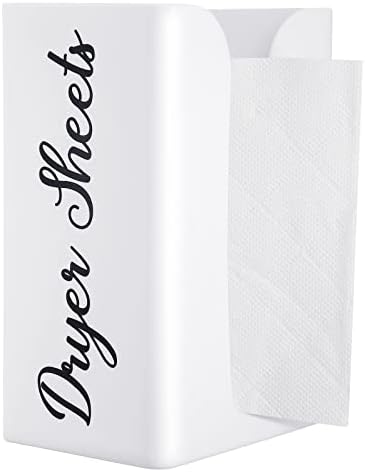 Distribuidor de lençolas magnéticas dispensador elegante lençol de lençol branco amaciante de tecido de tecido de detergente Sabon Soop Soap Organizer Recipiente com adesivo magnético para armazenamento de tecido de parede da sala armazenamento