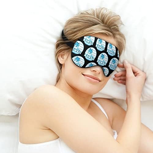 Maui Hawaii Palm Tree Sleep Mask Cover Eye para homens bloqueia a luz para viajar de viagem Strap ajustável