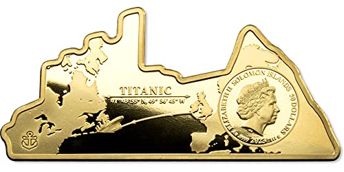 2023 De Ship of Dreams Powercoin RMS Titanic 111th Anniversary Gold Coin 50 $ Salomão Ilhas 2023 Prova