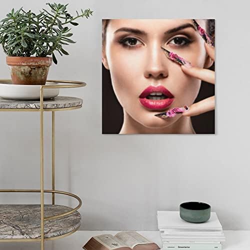 Beleza salão de beleza salão de beleza Red Lips Woman Flower Poster Poster Poster Poster Cartazes Impressões Impressões